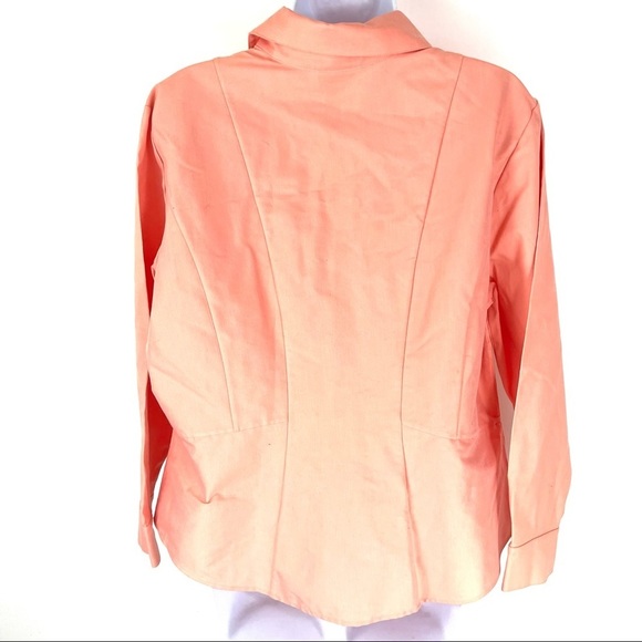 Coldwater Creek Women’s Orange Button Front Top PL - Picture 3 of 5